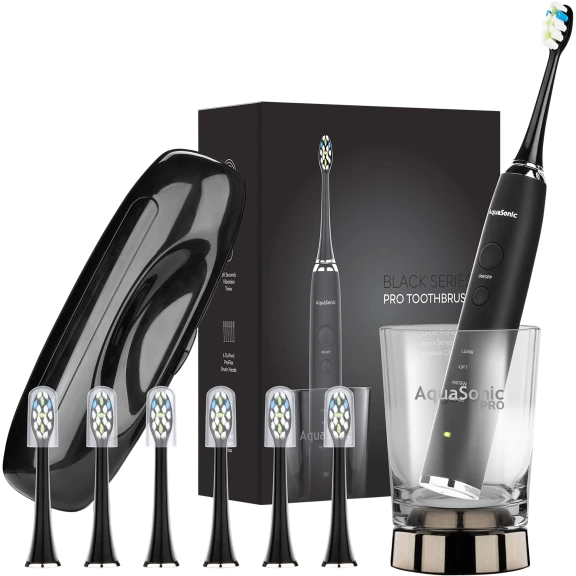 AquaSonic PRO Ultrasonic Whitening Smart Toothbrush with Wireless Charging Glass