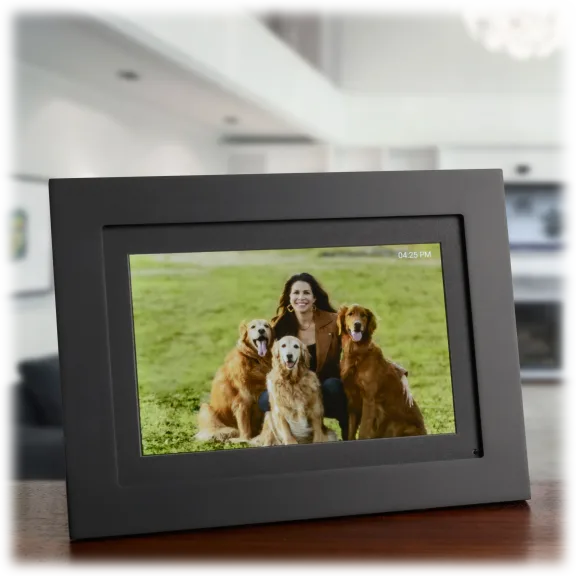 Brookstone PhotoShare Friends and Family 10” Black Wood Smart Frame