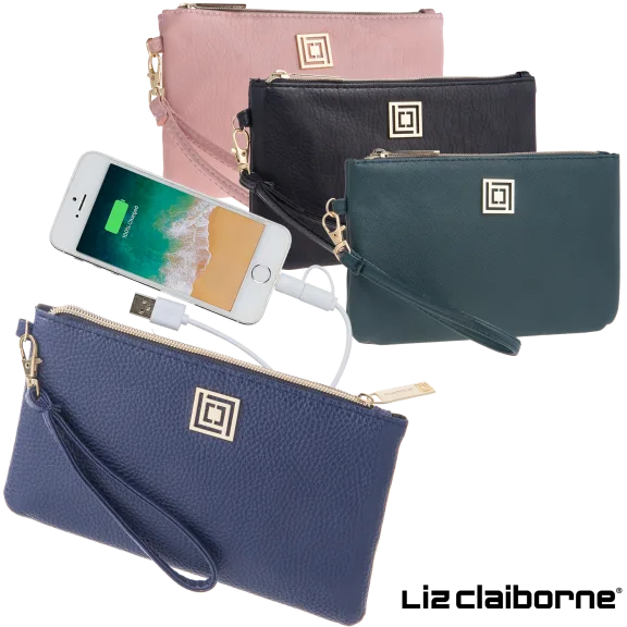 Vegan Pebble Phone Charging Wristlets w/RFID Theft Protection by Liz Claiborne