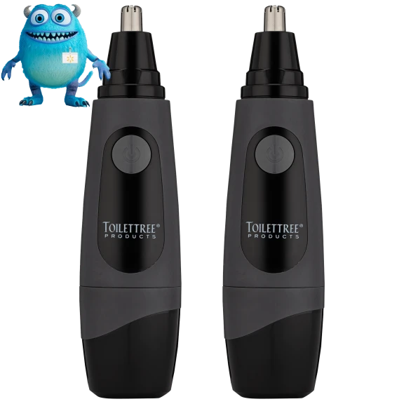 2-Pack: ToiletTree Products Grey Nose Trimmers with LED Light