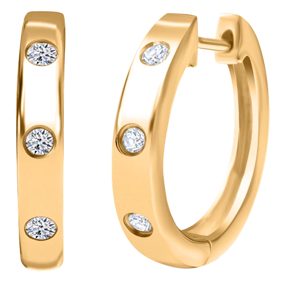 Luxuriant 0.40ctw Lab-Grown Diamond Vermeil Orbit Hoops G-H, SI