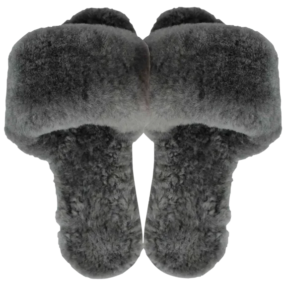 Kissables by MinxNY Genuine Shearling Fur Slides