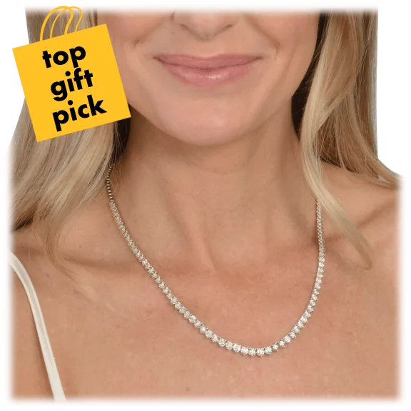 Diamond Muse 1.0 Carat TW Diamond Tennis Necklace in Sterling Silver