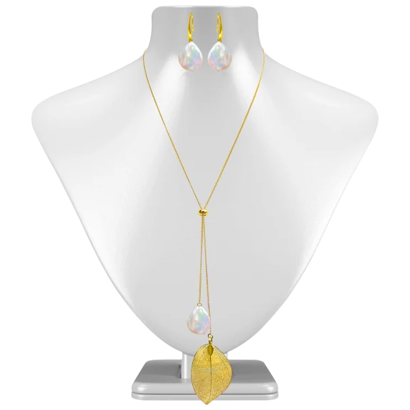 Pacific Pearls Sunshine Coast Dewdrop Pearl Necklace and Earring Set