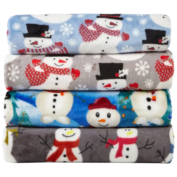 Noble House Snowman Microfiber Plush Throw