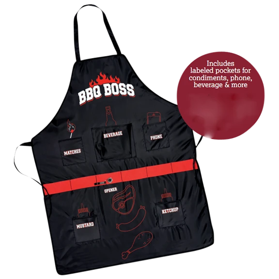 BBQ Boss Apron With Multi Pockets & Bottle Opener