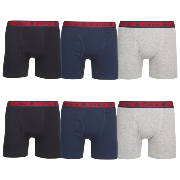 6-Pack: Nextex Keltex Men's Cotton Blend Stretch Boxer Briefs