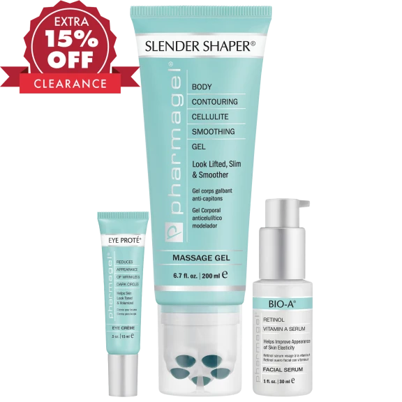 Pharmagel 3-Piece Beauty Set with Eye Cream, Bio-A Retinol Serum & Body Contour