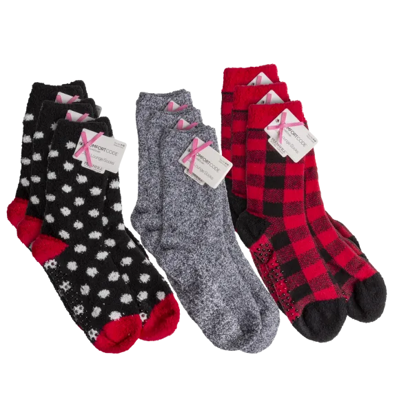 9-Pack: Comfort Code Cozy Lounge Socks with Grippers