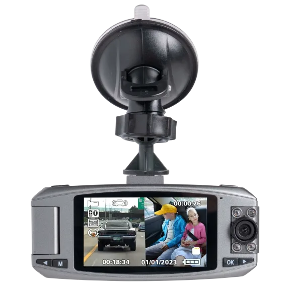 Whistler Dual Camera Rotating Dash Cam (D2200S) (Certified Renewed)