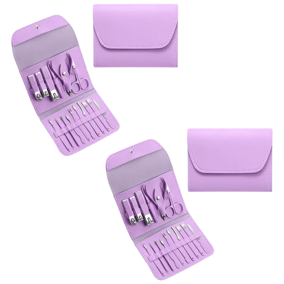 2-Pack: Titan 16-Piece Manicure Pedicure Kit with Travel Case