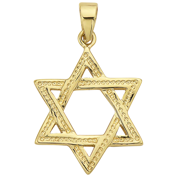 Pori Jewelers 14K Yellow Gold Star of David Hexagram Pendant