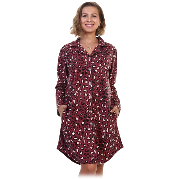 Angelina Women's Flannel Button Down Sleep Shirt Dress Pajama