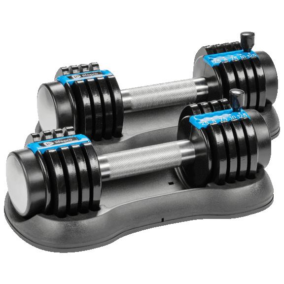 Lifepro Powerflow 1-Piece or 2-Piece Adjustable Dumbbell