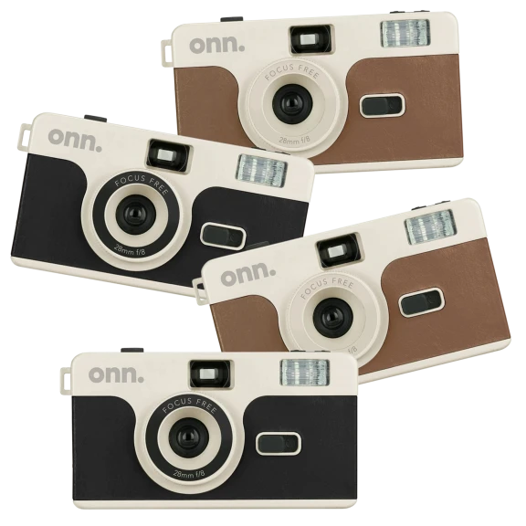 4-Pack: Onn Reusable 35mm Cameras with Preloaded Film