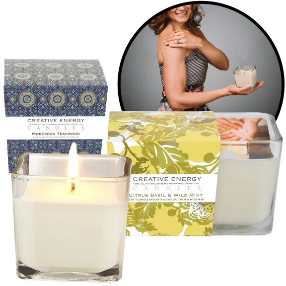 Creative Energy 7oz Glass Cosmetic Soy Lotion Candles
