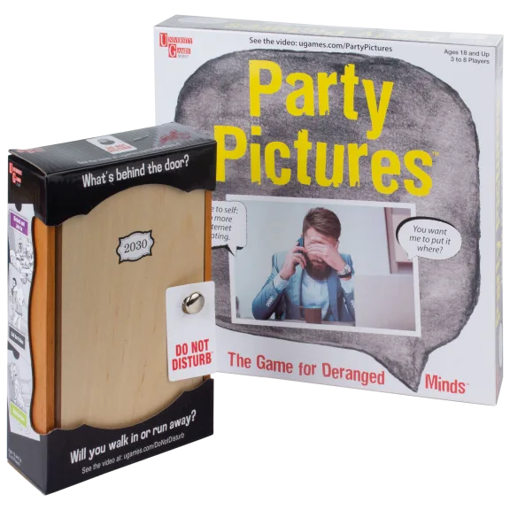 University Games Do Not Disturb Party Game & Party Pictures Board Game Set