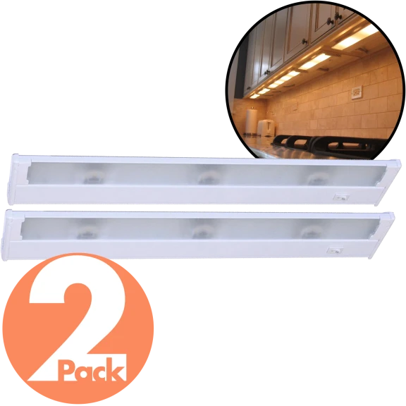 2-Pack of 20-Inch Linkable LED Cabinet Lights by Amertac