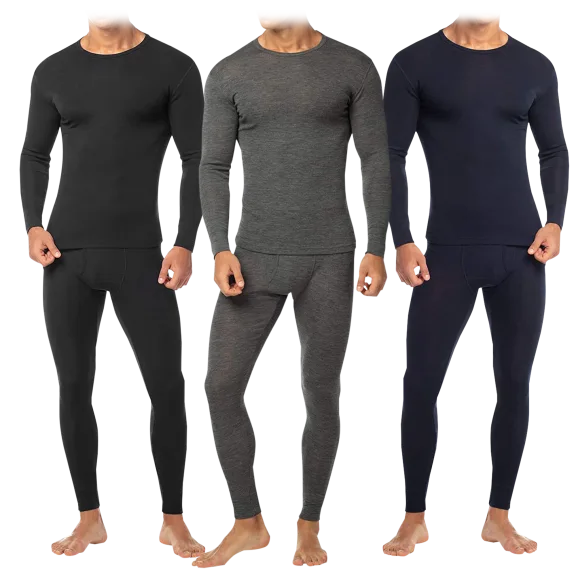 2-Pack: Men's Cotton Fleece Thermal Set