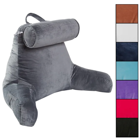 Cheer Collections X-Large Backrest Pillow with Detachable Neck Bolster Pillow