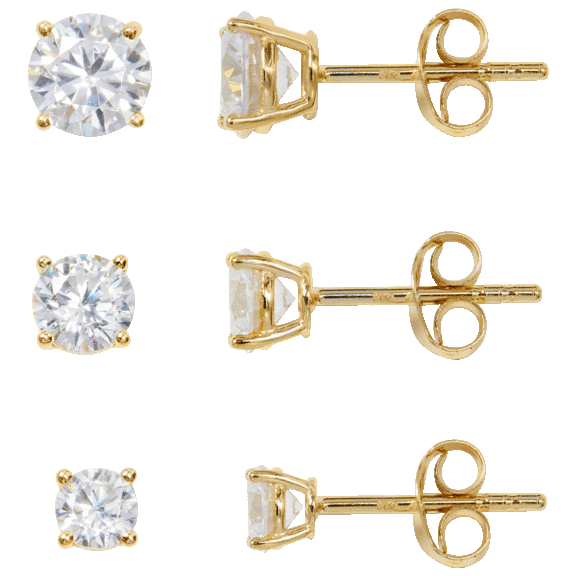 Savvy Cie Sterling Silver 5.00 Carat Cubic Zirconia Stud Set