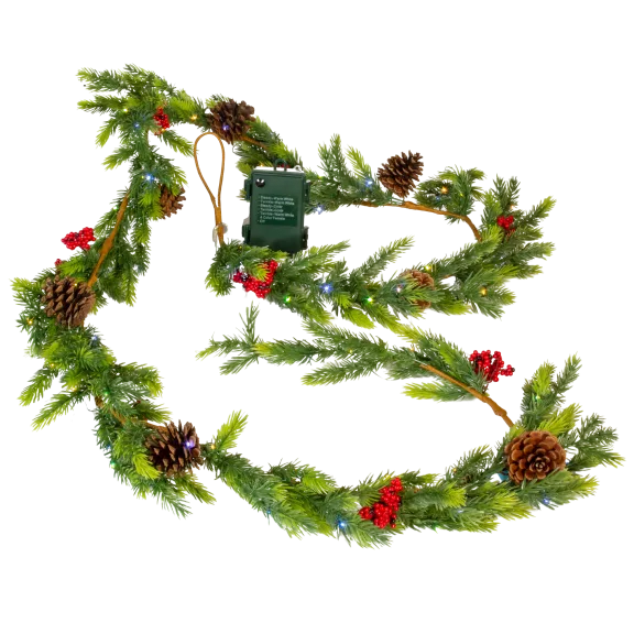 Pre-Lit 9-Foot Garland with Color-Changing Lights by American Tree & Wreath