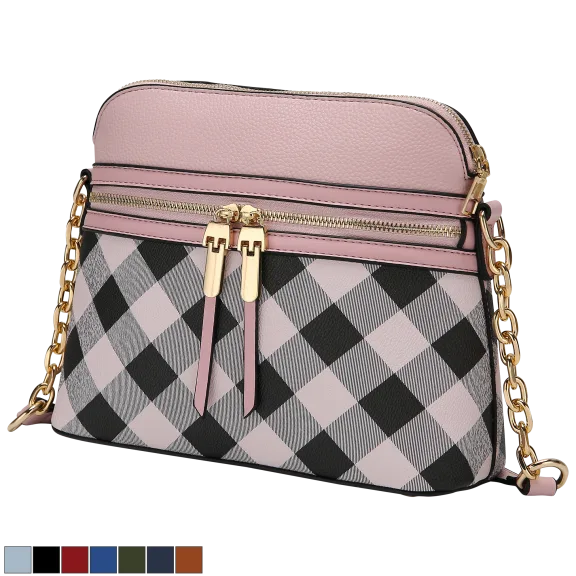 MKF Collection Suki Checkered Crossbody Handbag By Mia K.