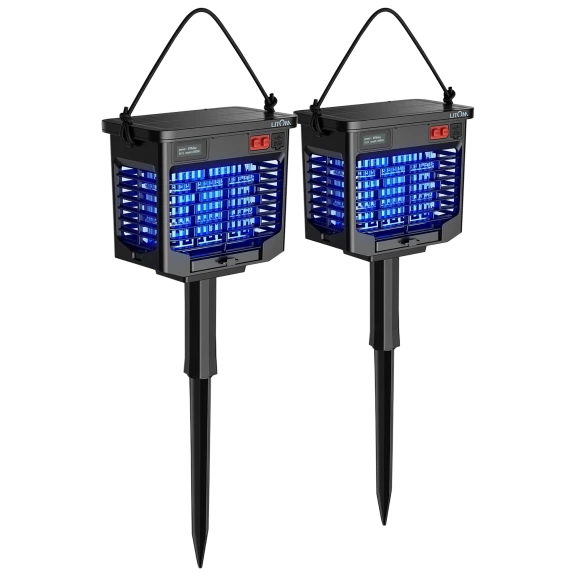 2-Pack: Litom Solar Bug Zapper Lamps