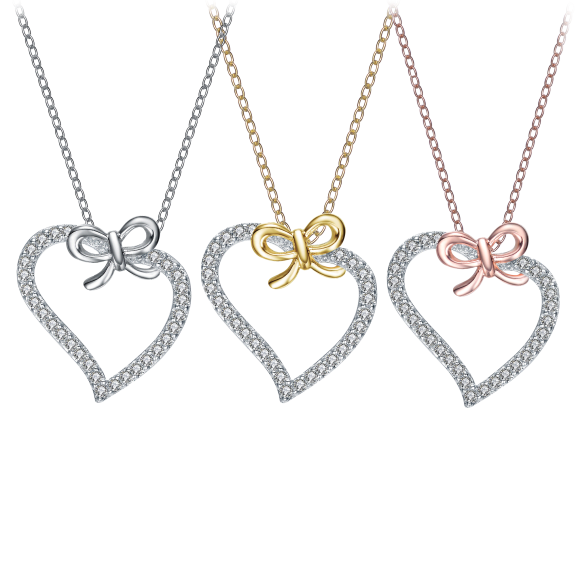 Gold Plated Sterling Silver Bow Tie Necklace