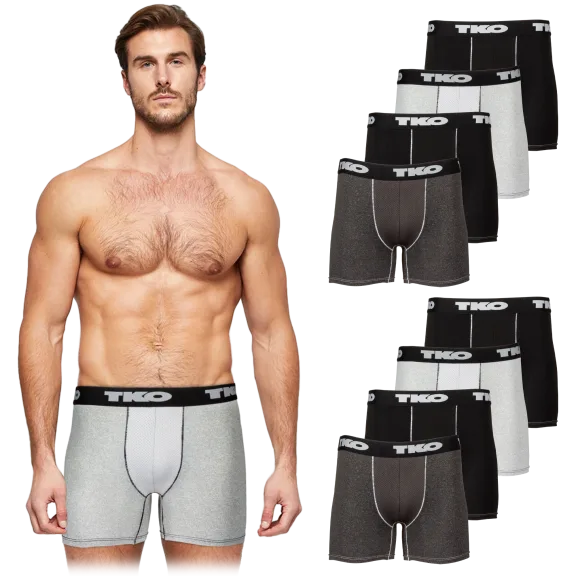 8-Pack: TKO Active Moisture Wicking Performance Boxer Briefs