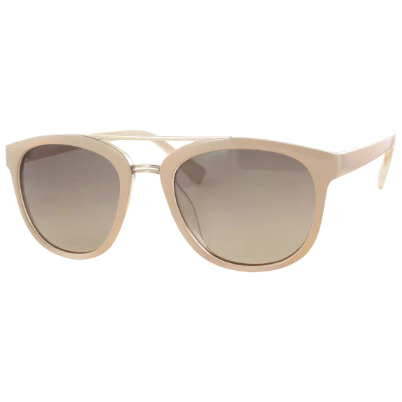 Jones New York Tan Crystal Modified Round Frames With Smoke to Brown Lenses