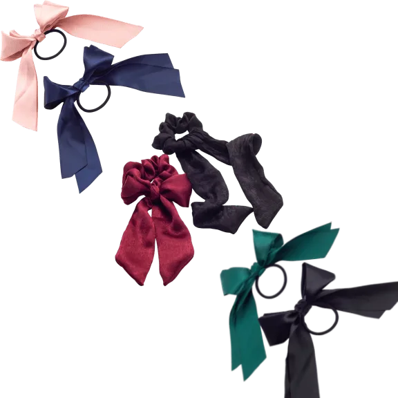 6-pack: "Silky & Satin" Hair Ribbon Collection