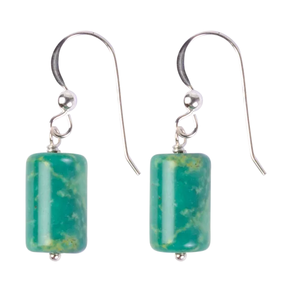Jay King Sterling Silver Barrel-Shaped Alicia Turquoise Drop Earrings
