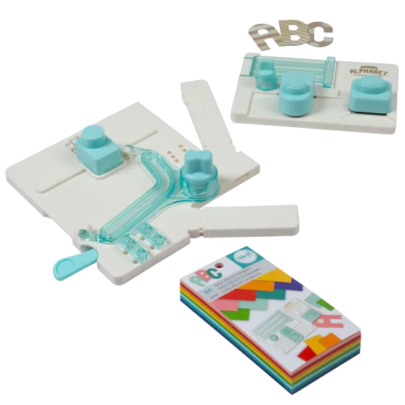 We R Memory Keepers Pocket Punch & Mini Alphabet Punch Board with Paper Pad