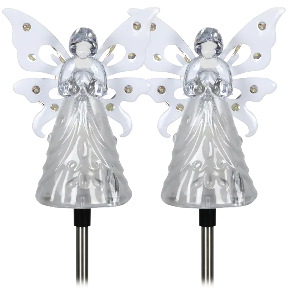 2-Pack: Exhart Solar Angel Garden Stake