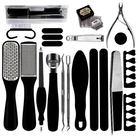 Miley Cosmetics 20 Piece Professional Pedicure Foot Care File Set