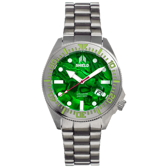 Shield Atlantis Abalone Bracelet Watch with Date