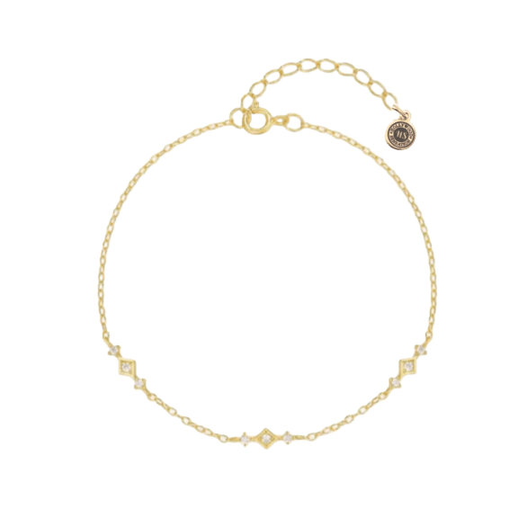 Hollywood Sensation Belissa Dainty Stone Accent Chain Link Bracelet