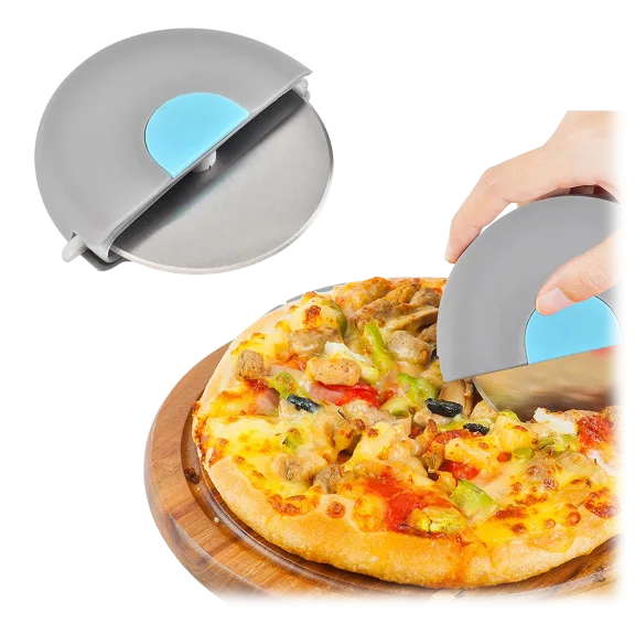1 or 2 Pack Food Grade Stainless Steel Pizza Cutter Wheel by Two Elephants