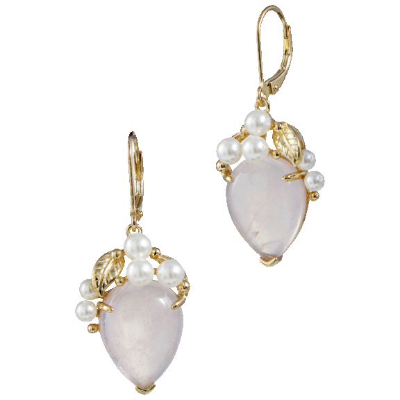 Savvy Cie 18K Sterling Silver Genuine Gemstone & Cultured Pearl Drop Earrings