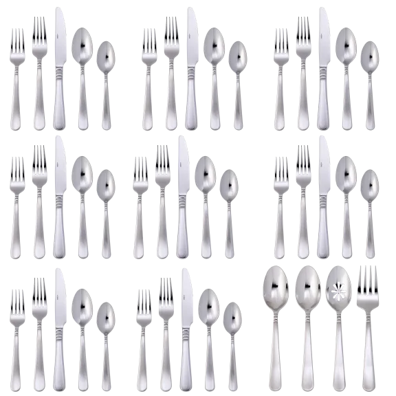 Chefs Harlow 44-Piece 18/10 Premium Flatware Set