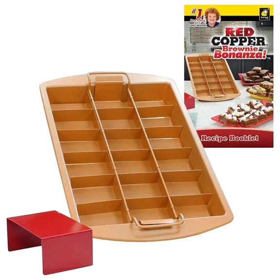 Red Copper Brownie Bonanza Pan As Seen On TV