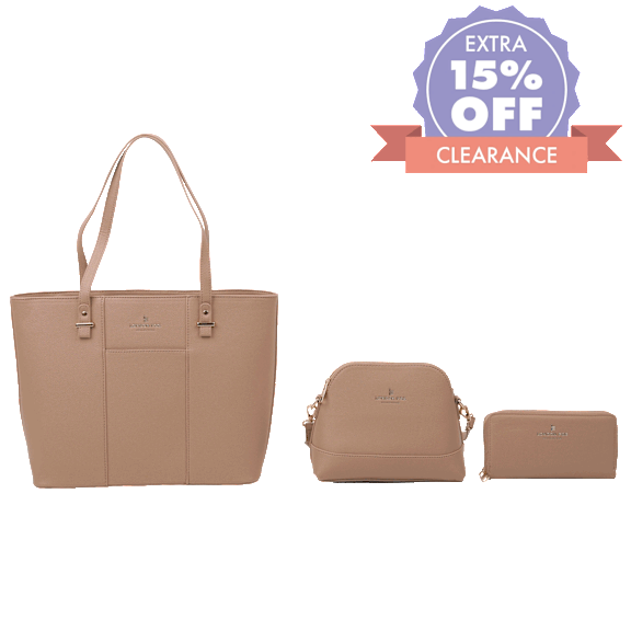 London Fog 3-Piece Vegan Leather Tote Set