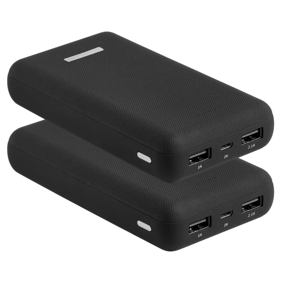 2-Pack: PowerXcel Mega Power Compact 20,000 mAh Power Banks
