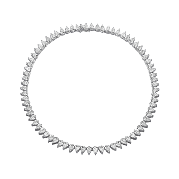 Megan Walford Lab Created Tear Drop Shaped Diamond Necklace