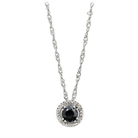 Savvy Cie Black Diamond .75 Carat TW Solitaire Pendant