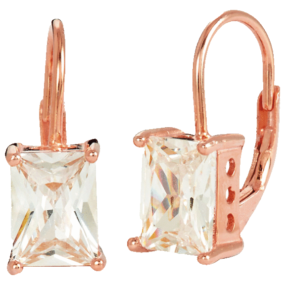 Savvy Cie Emerald Cut CZ Drop Earrings