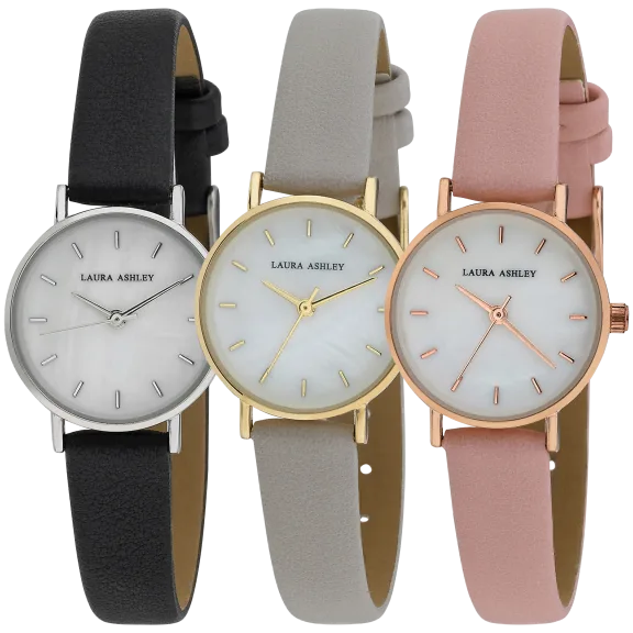 Laura Ashley Women's 26mm Slim Mop Dial Vegan Leather Strap Watch