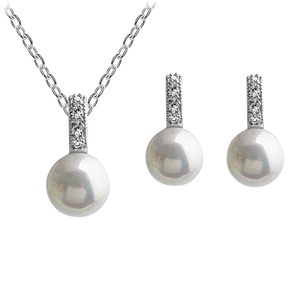 Hollywood Sensation Pearl Necklace and Earring Set