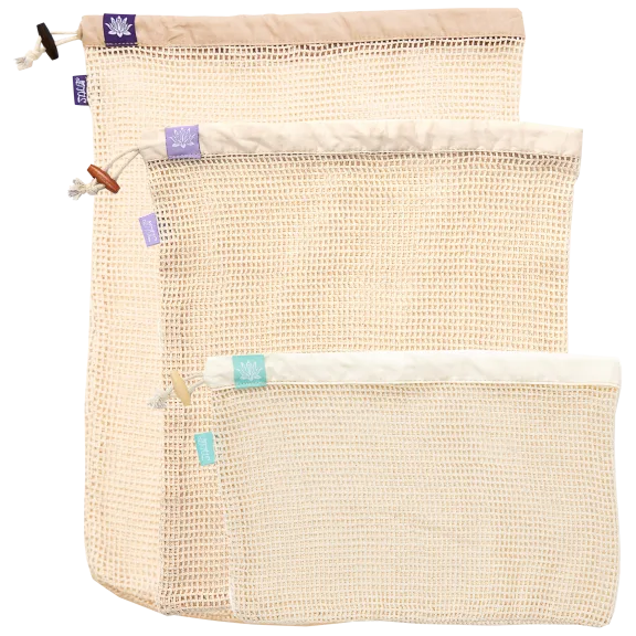 5-Pack: Lotus Sustainables Cotton Produce Bags